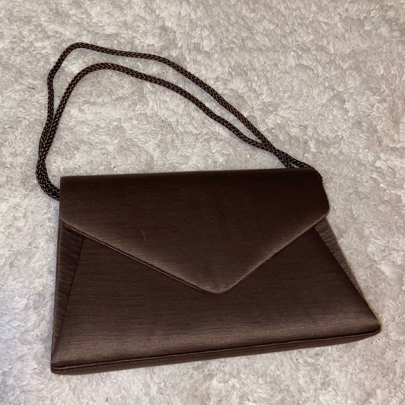 Valerie Stevens - brown satin handbag/shoulder bag - Picture 1 of 3